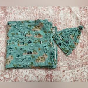 Fletch Brand Map Swaddle And Hat